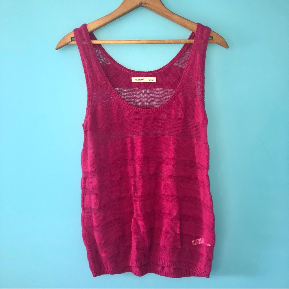 4/$25 Pink Purple Sweater Striped Tank Top Trendy
